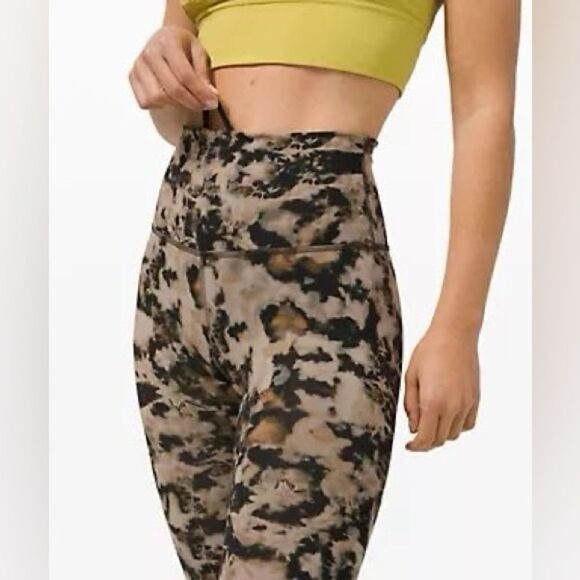 WUNDER TRAIN HIGH-RISE TIGHT 25” | Dispersed Light Raw Linen Multi - Picture 3 of 10